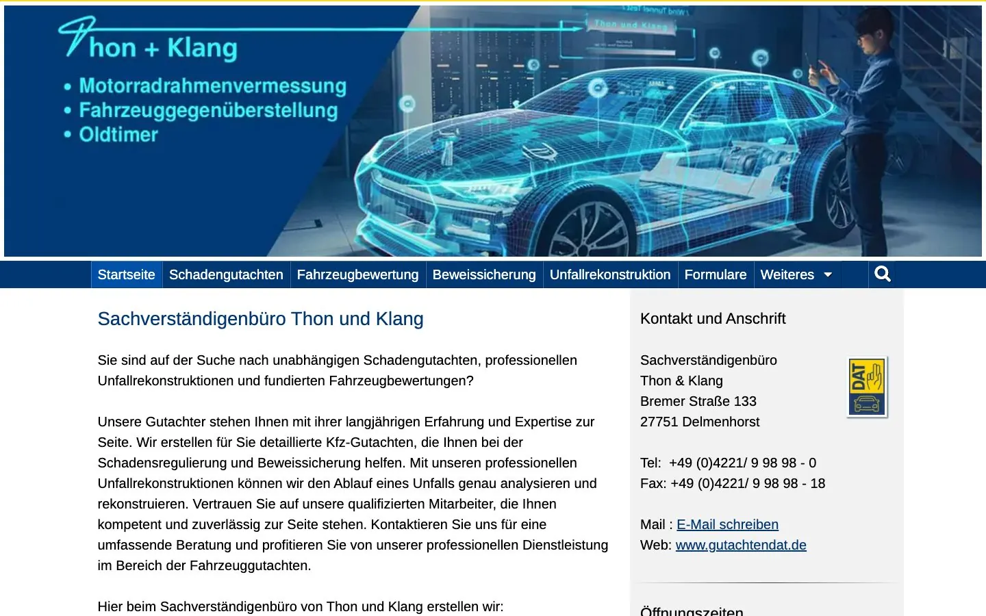 Thon & Klang: alte Website